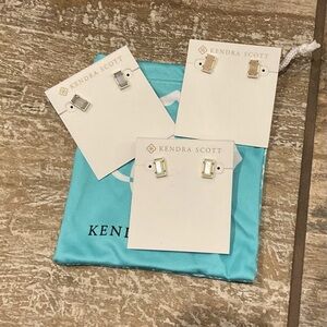 Kendra Scott Silver and Gold Stud Earrings Trio